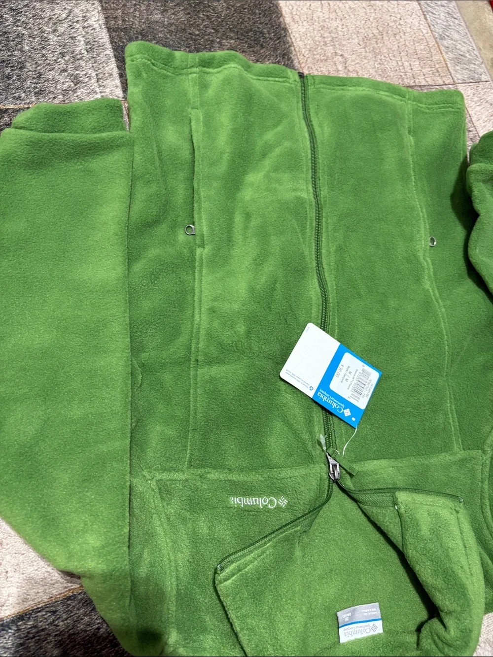 New Columbia green, full zip, fleece jacket, boys